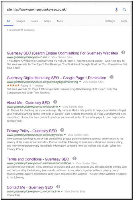 Google Indexed Pages