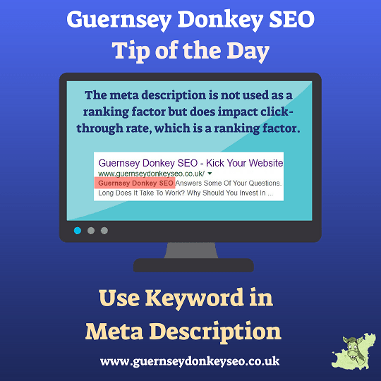 Use your keyword in your page's meta description