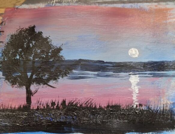 My first completed painting. Painted in Guernsey but I have no idea where the original is from. Ha Ha.